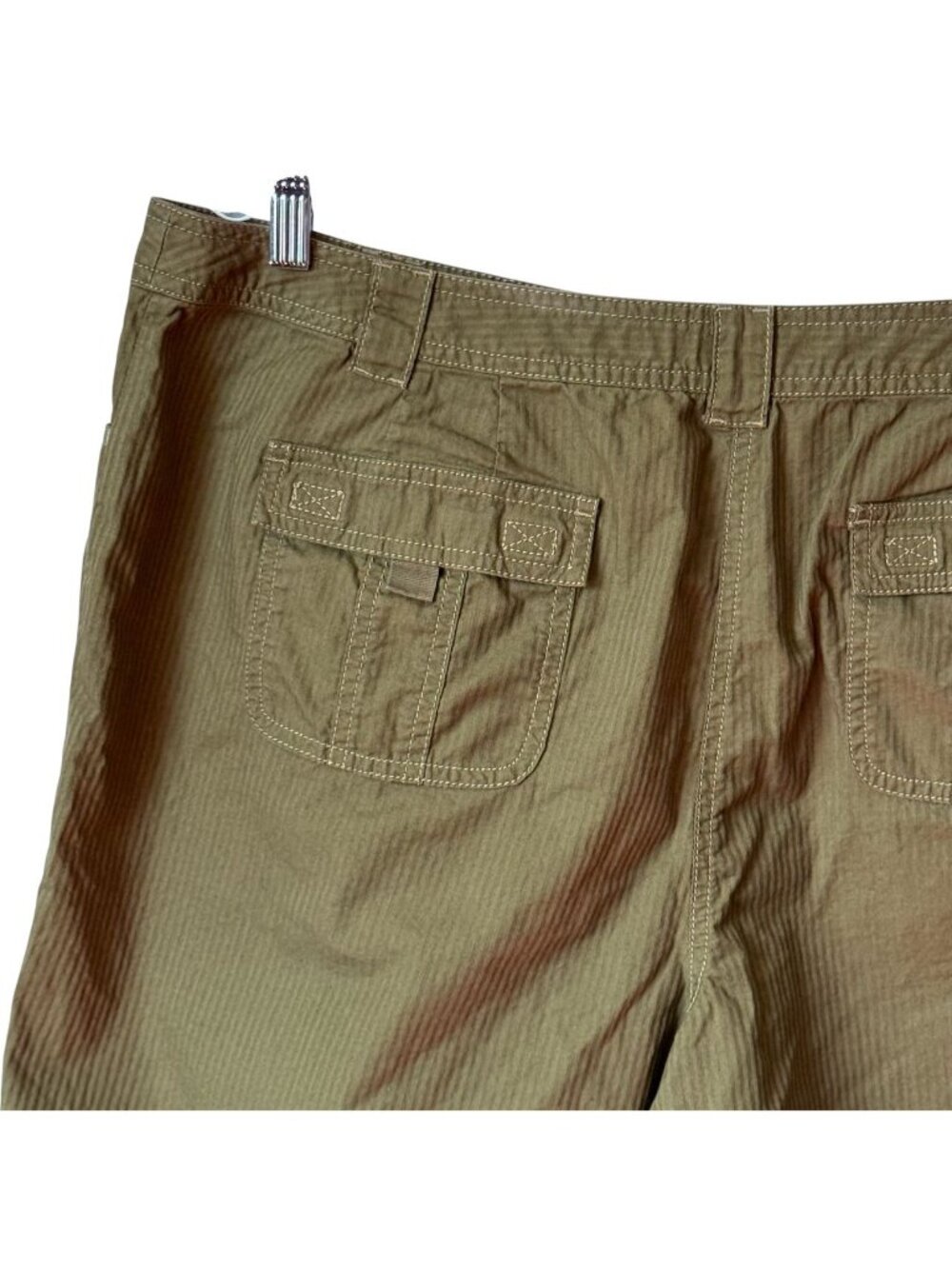 J Jill Shorts Size 18 Green Striped Genuine Fit Below Waist Relaxed Fit Cotton - Picture 6 of 15